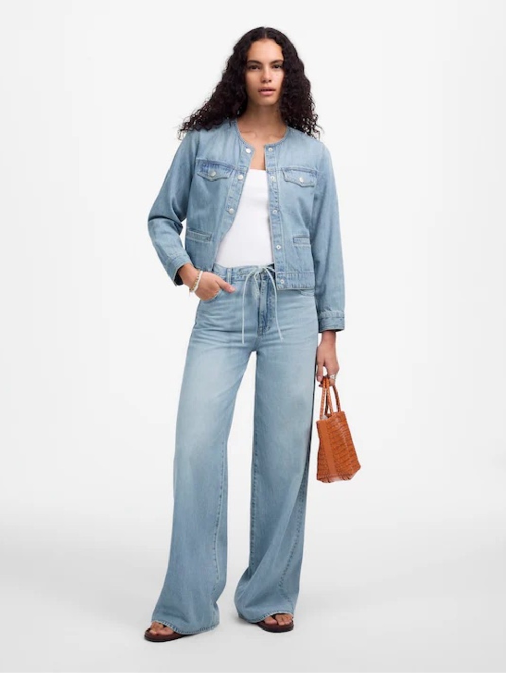 Madewell Superwide-Leg Jeans: Airy Denim Edition Waist Tie size 31